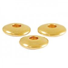 DQ metal bead Disc 6mm Gold